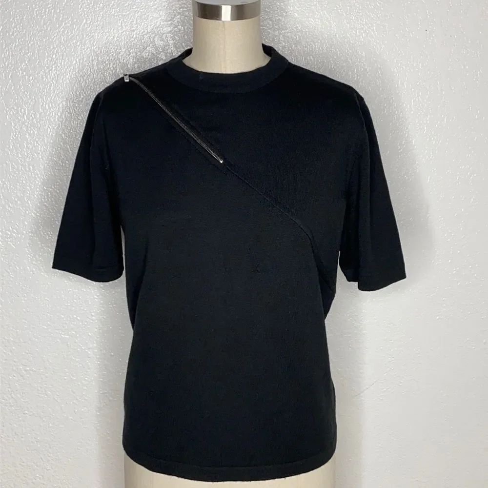 Vintage Salvatore Ferragamo black knit retro top L